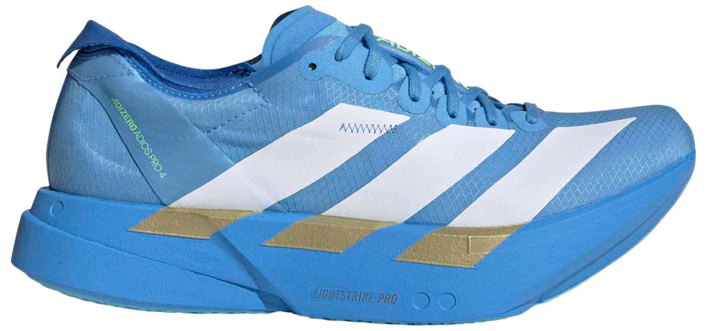 adidas Women's Adizero Adios Pro 4 Running Shoes - White/White/Lime Burst - View 1