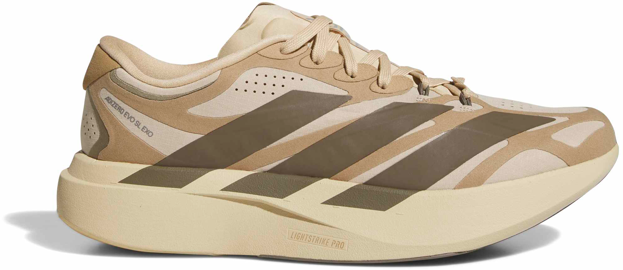 adidas Men's Adizero EVO SL EXO Suede Running Shoes - Magic Beige/Cargo Brown/Cardboard - View 1