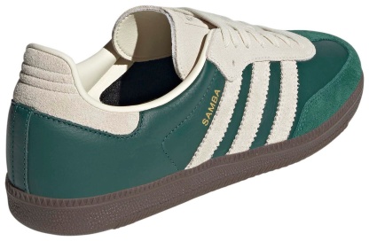 adidas Samba OG Shoes - Green/White/Gum - View 7