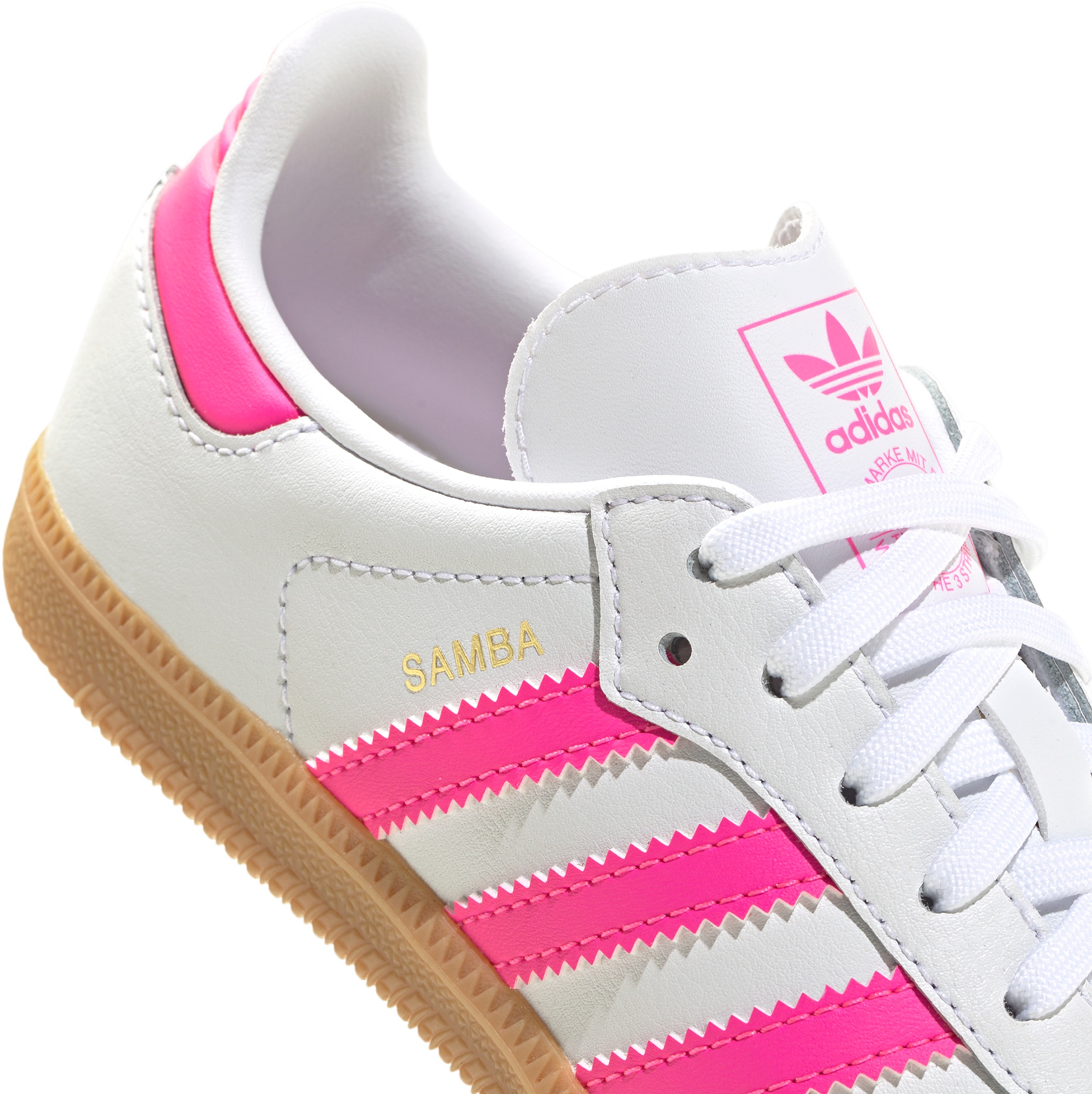 adidas Kids' Preschool Samba OG Shoes - White/Hot Pink - View 8