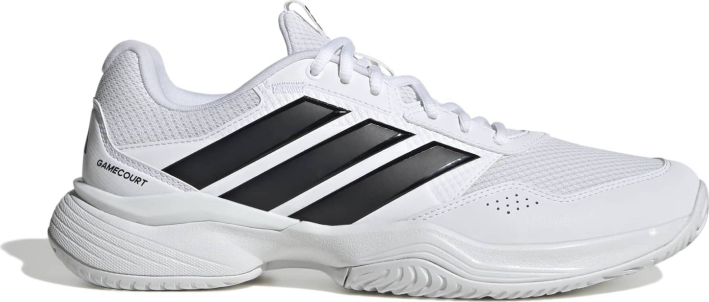 adidas Men's GameCourt 3 All Court Tennis Shoes - Ftwr White/Core Black/Core Blk - View 1