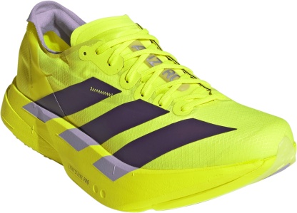 adidas Men's Adizero Adios Pro 4 Running Shoes - Solar Yellow/Aurora Plum/Powder Plum - View 5
