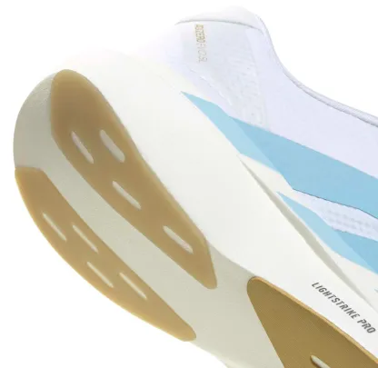 adidas Women's Adizero EVO SL Running Shoes - White/Clear Blue/Matte Gold - View 8