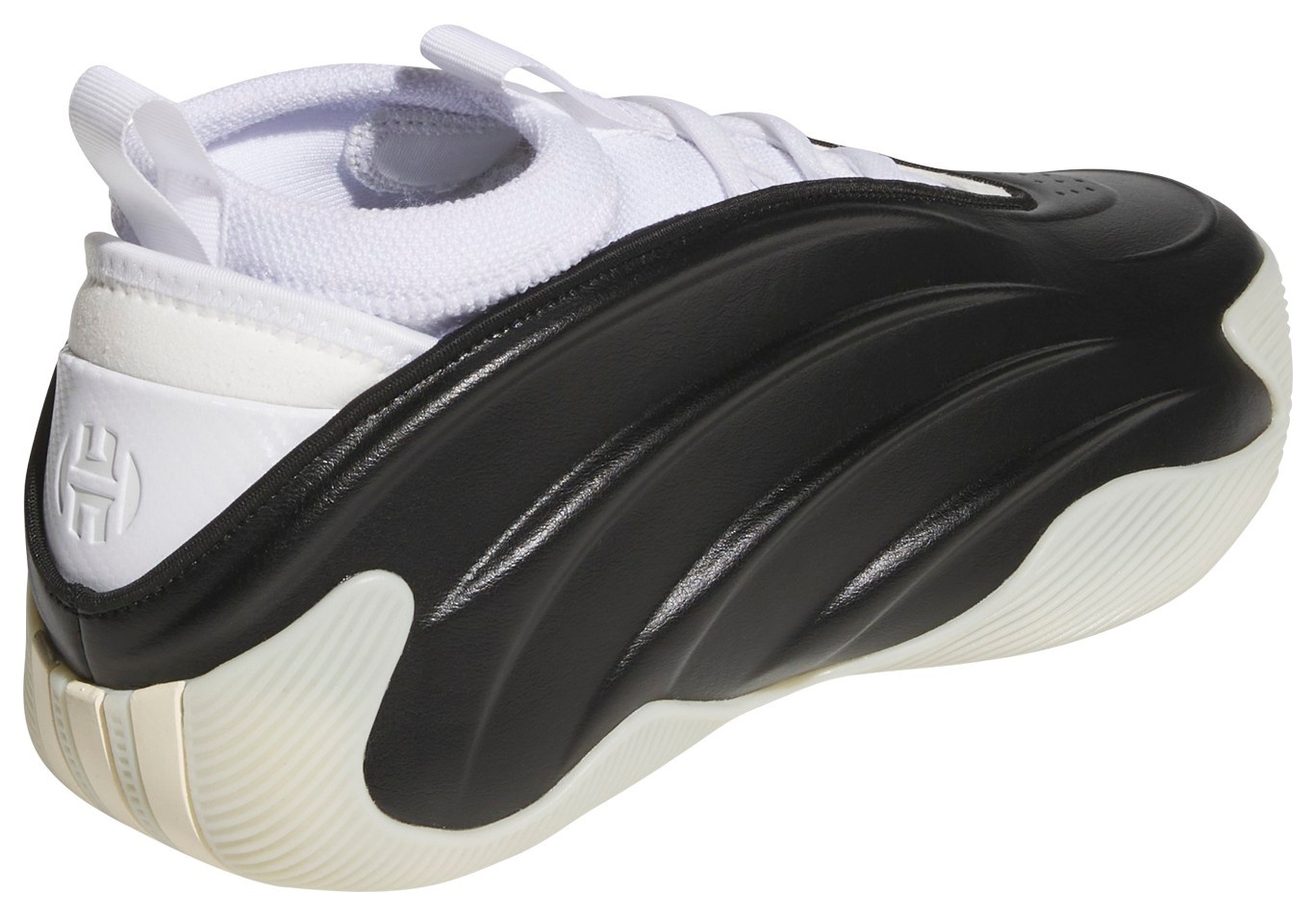 adidas Harden Volume 9 Basketball Shoes - Black/Black/White - View 6