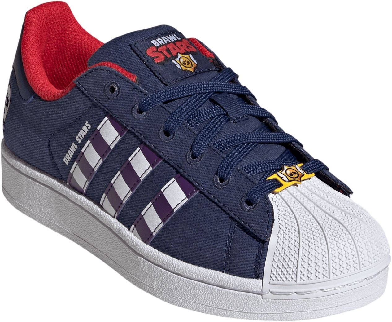 adidas Kids' Grade School Superstar II Brawl Shoes - Blue/Purple/White - View 6