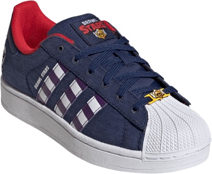 adidas Kids' Grade School Superstar II Brawl Shoes - Blue/Purple/White - View 6