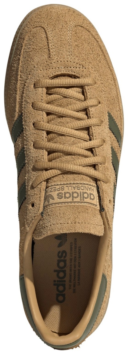 adidas Men's Handball Spezial Shoes - Golden Beige/Olive/Gum - View 2