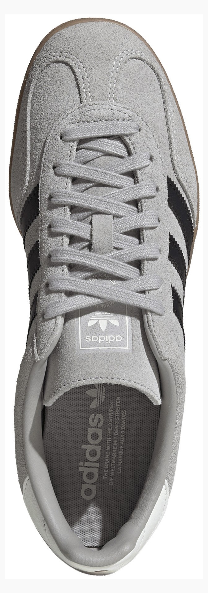 adidas Men's Gazelle Indoor Shoes - Grey Two/Core Black/Gum4 - View 2