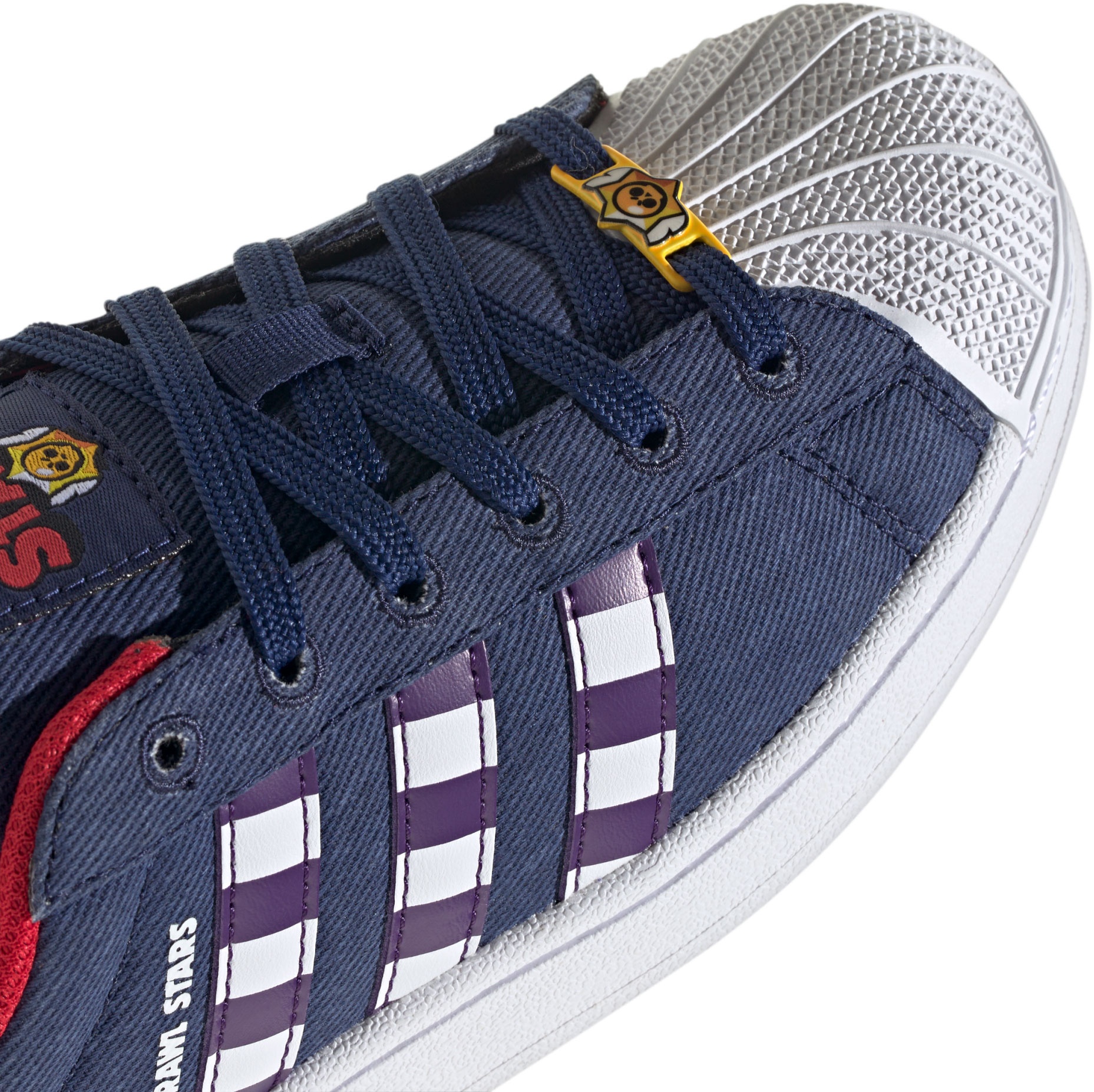 adidas Kids' Grade School Superstar II Brawl Shoes - Blue/Purple/White - View 8