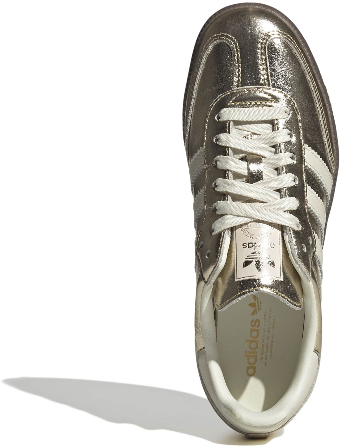 adidas Women's Samba OG Shoes - Gold Mtlc/Off White/Gum5 - View 2
