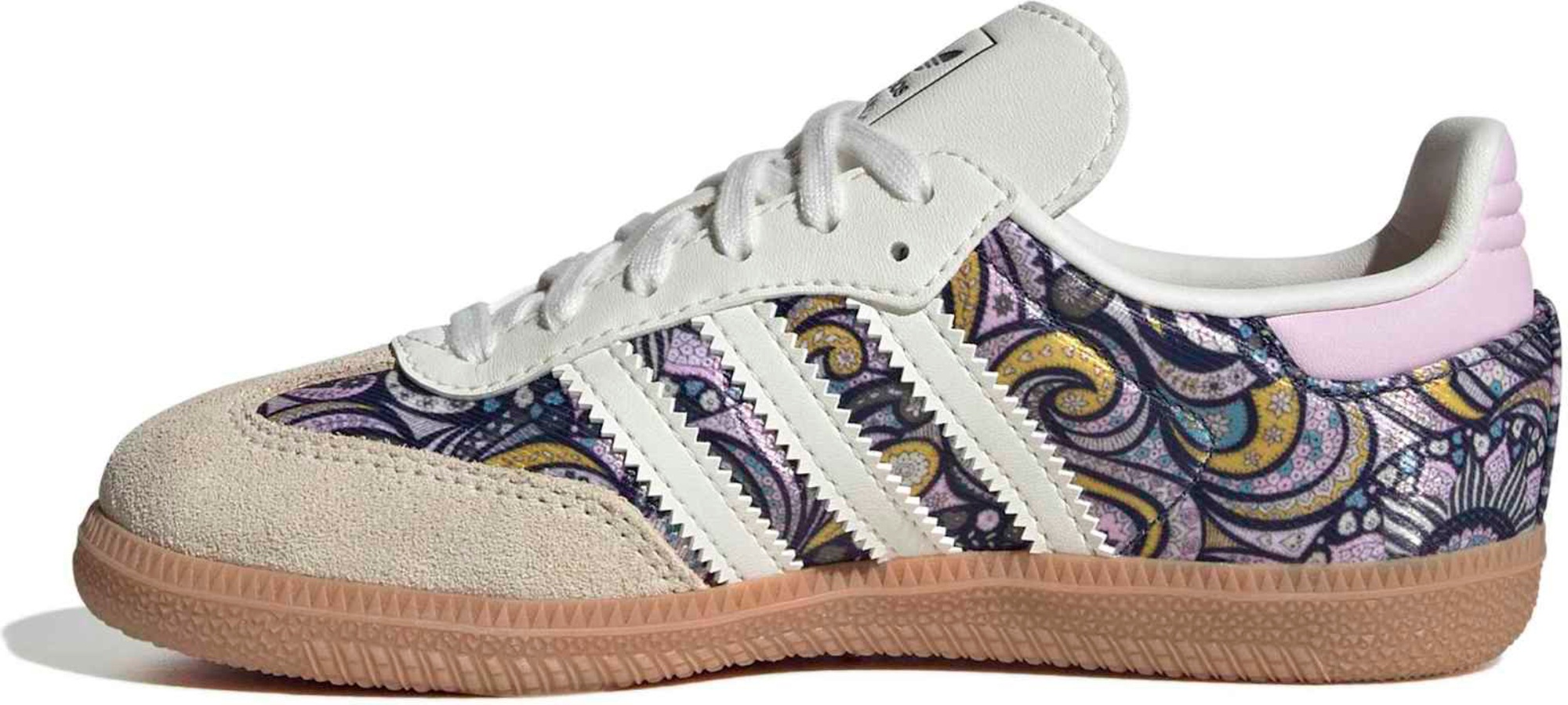 adidas Kids' Preschool Samba OG Shoes - Core White/Orchid Fusion/Gum 2 - View 4