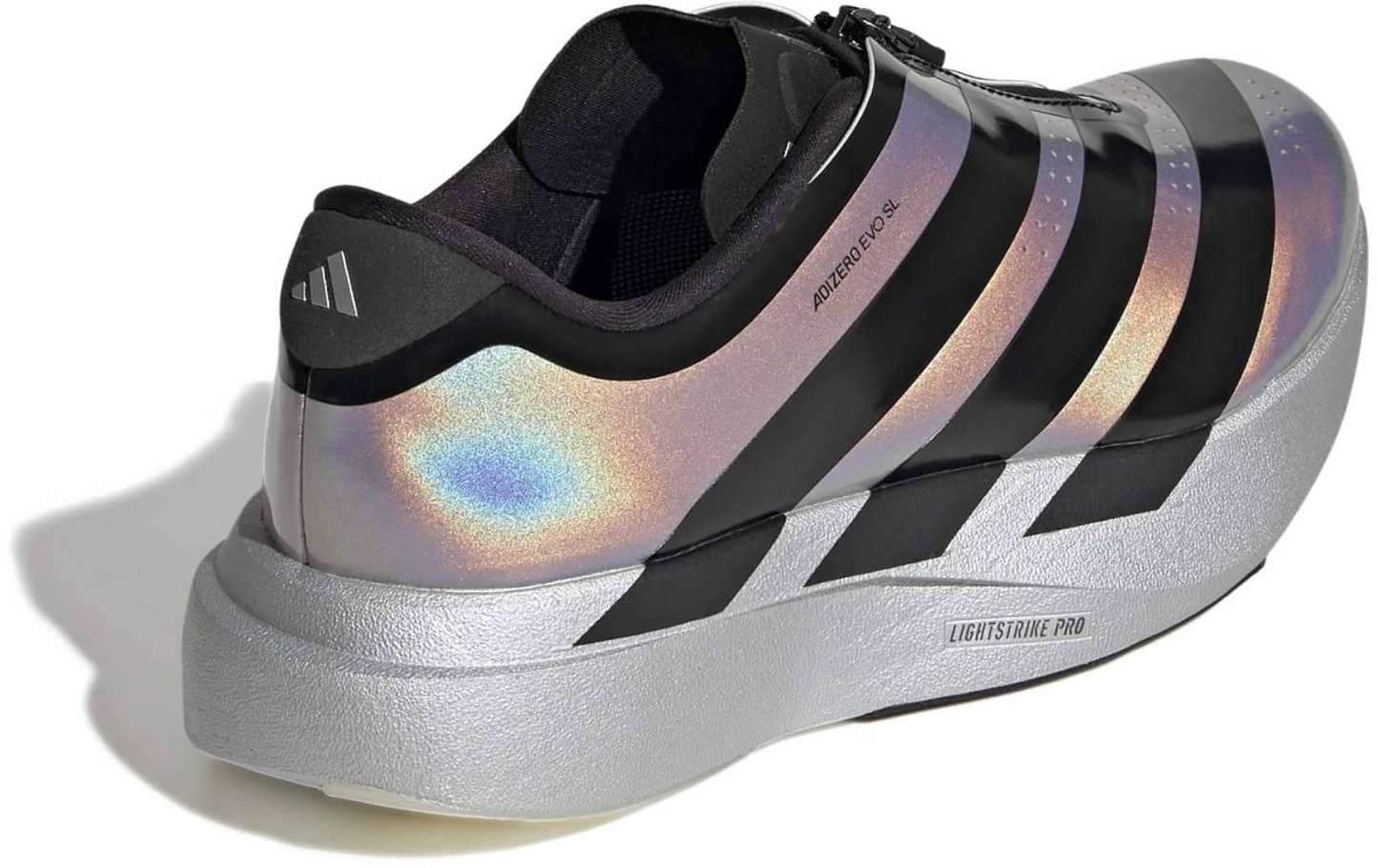 adidas Women's Adizero EVO SL Zip Running Shoes - Silver Met./Core Black/Halo Silver - View 6