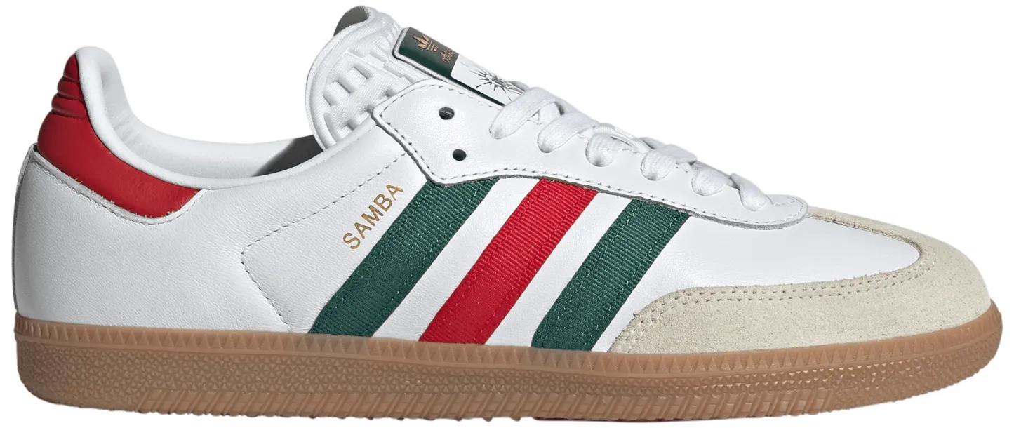 adidas FIFA World Cup Samba OG Shoes - Ftwr White/Better Scarlet/Team Dark Green - View 1
