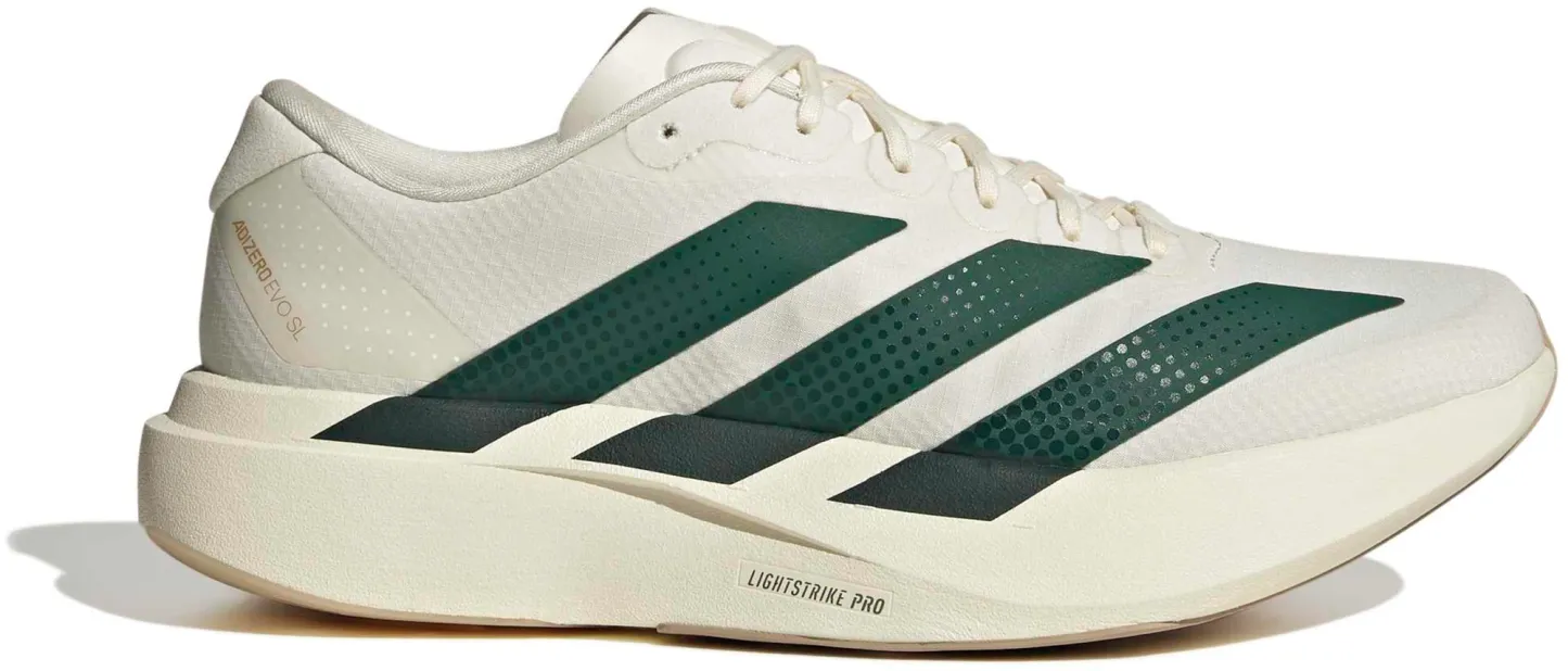 adidas Men's Adizero EVO SL Woven Running Shoes - White/Collegiate Green/Royal - View 1