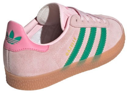 adidas Kids' Preschool Gazelle Shoes - Pink/Green - View 5