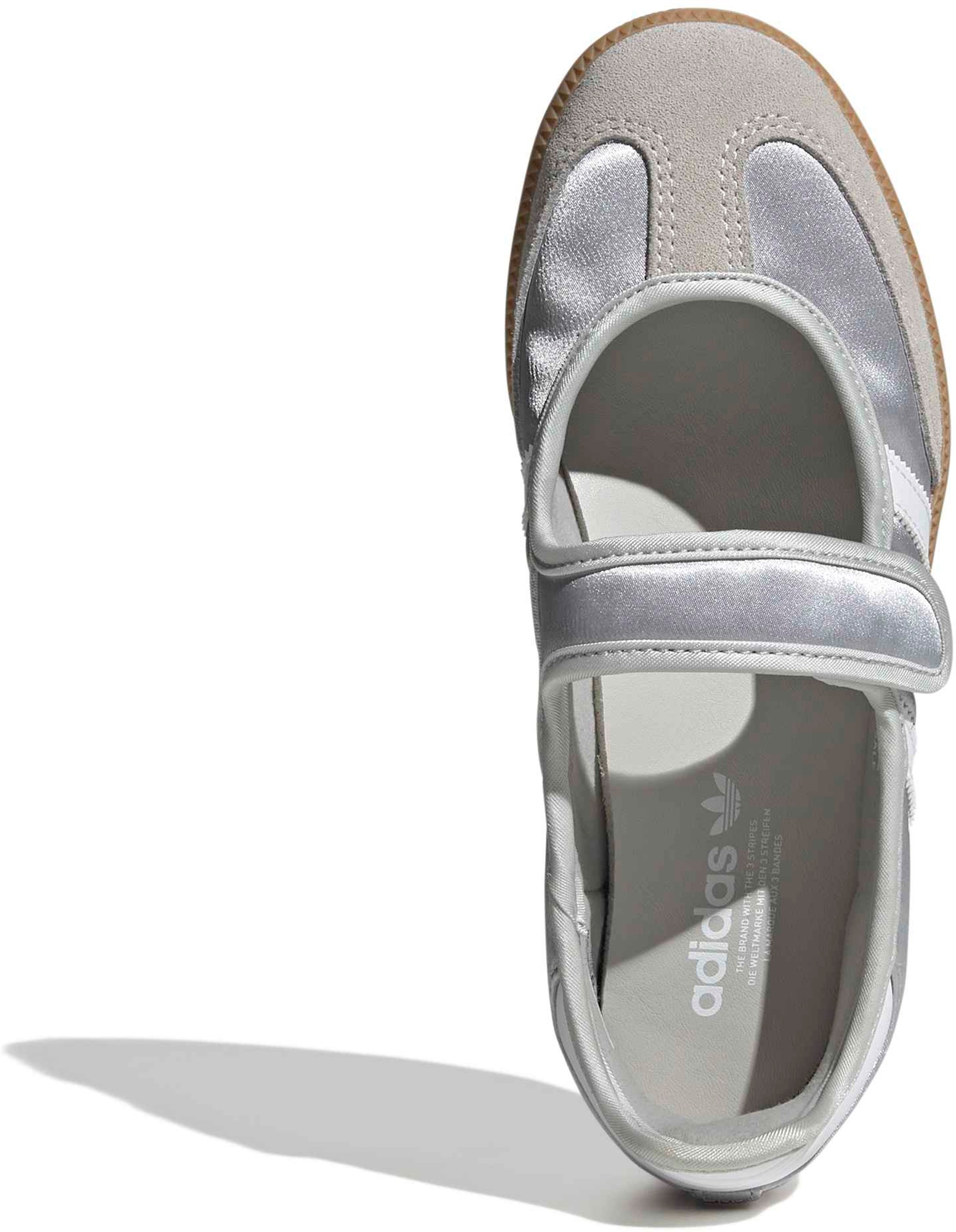 adidas Kids' Grade School Samba Jane Shoes - Silver Metallic/White - View 2