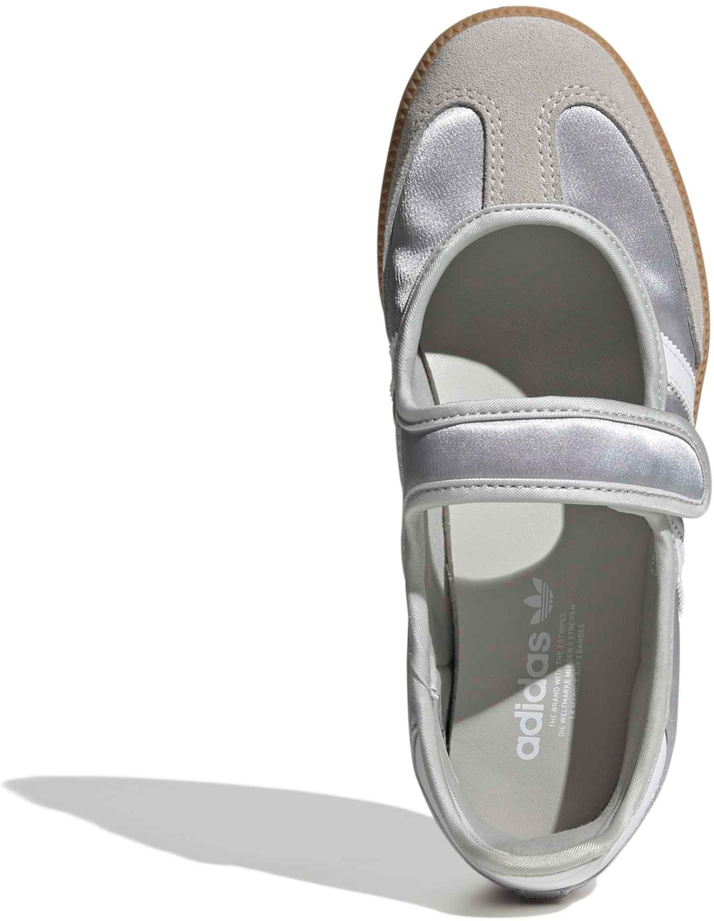 adidas Kids' Grade School Samba Jane Shoes - Silver Metallic/White - View 2