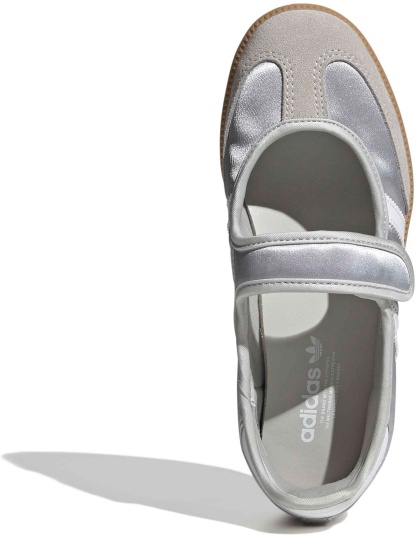 adidas Kids' Grade School Samba Jane Shoes - Silver Metallic/White - View 2