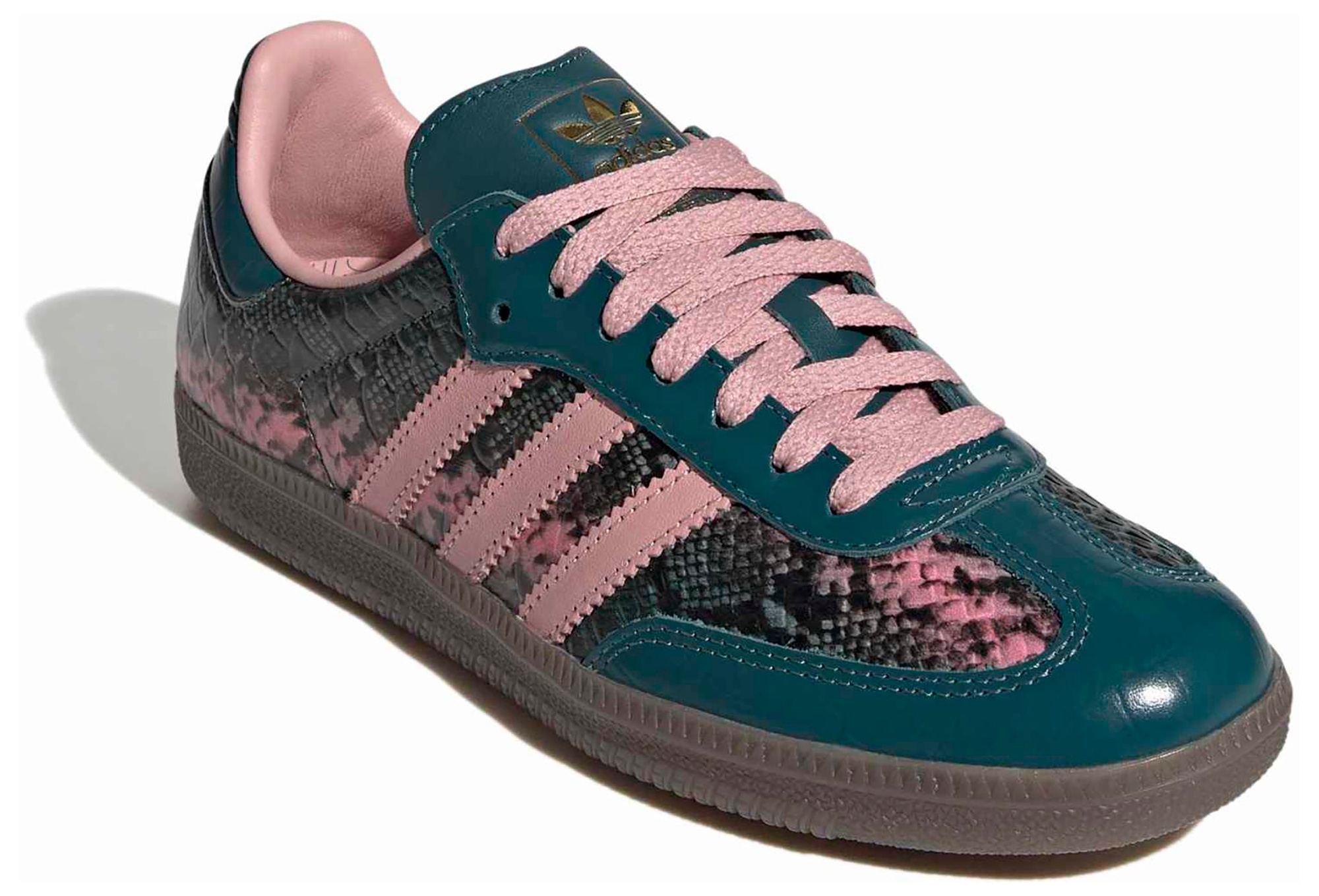 adidas Women's Samba OG Shoes - Snakeskin Rich Green/Wdr Mauve - View 6