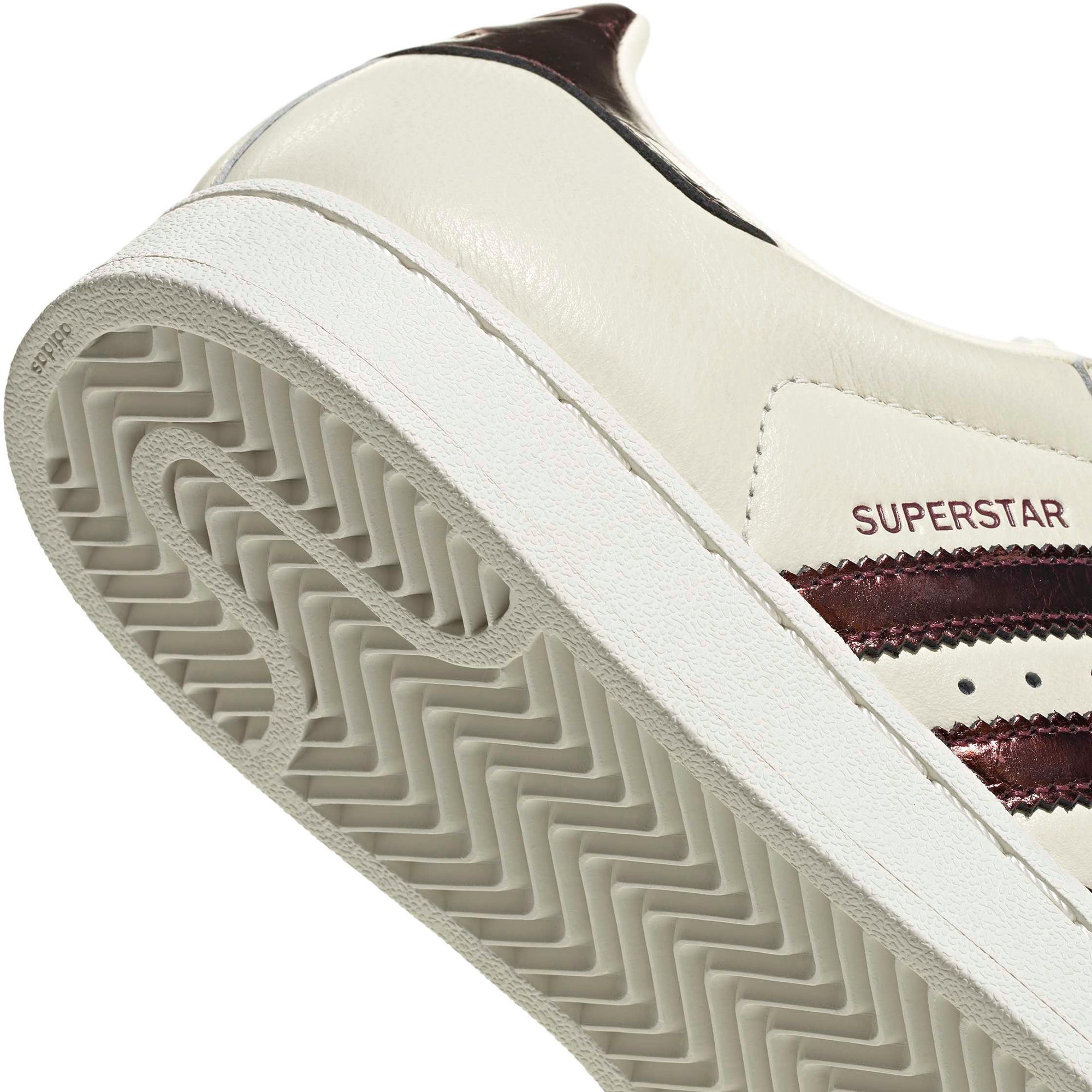 adidas Women's Superstar II Shoes - Off White/Maroon/Gold Met - View 7