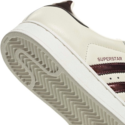 adidas Women's Superstar II Shoes - Off White/Maroon/Gold Met - View 7
