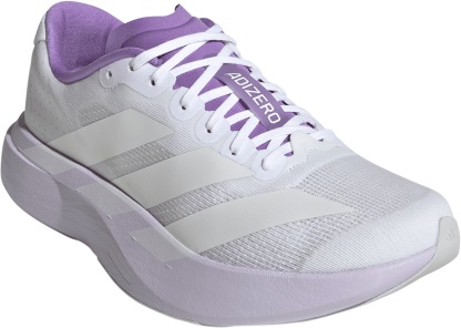 adidas Women's Adizero EVO SL Running Shoes - White/Zero Metallic/Purple Tint - View 5