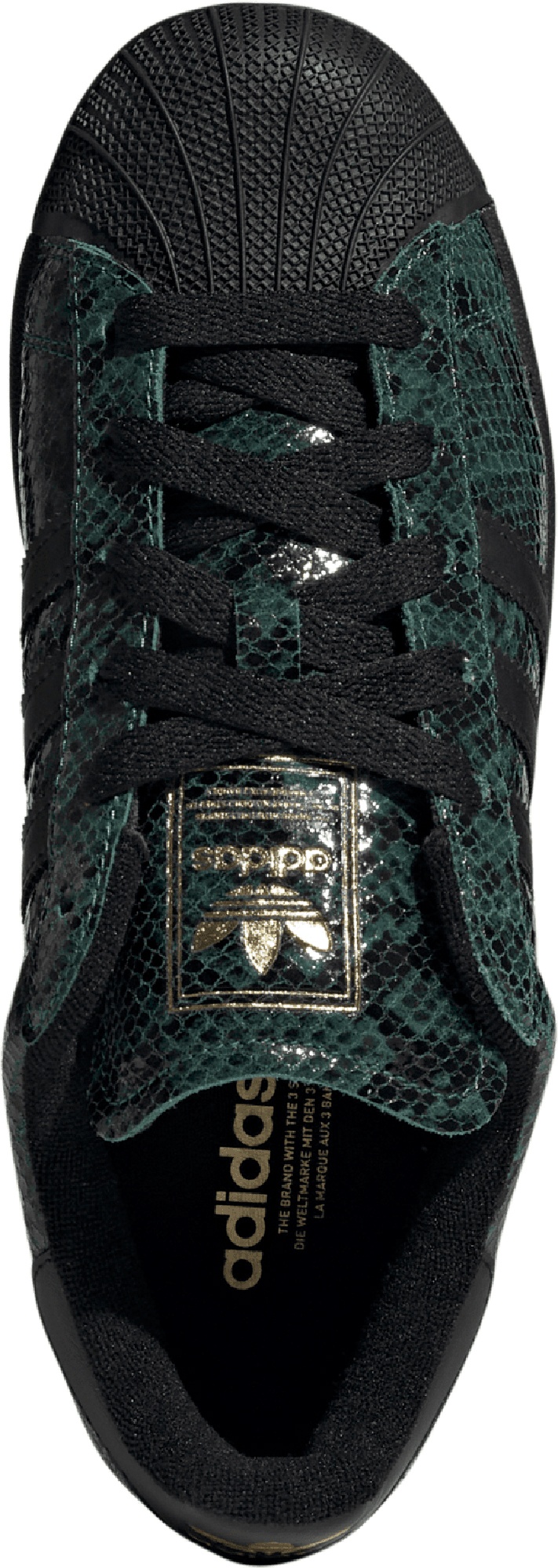 adidas Women's Superstar II Shoes - Green Snakeskin - View 2