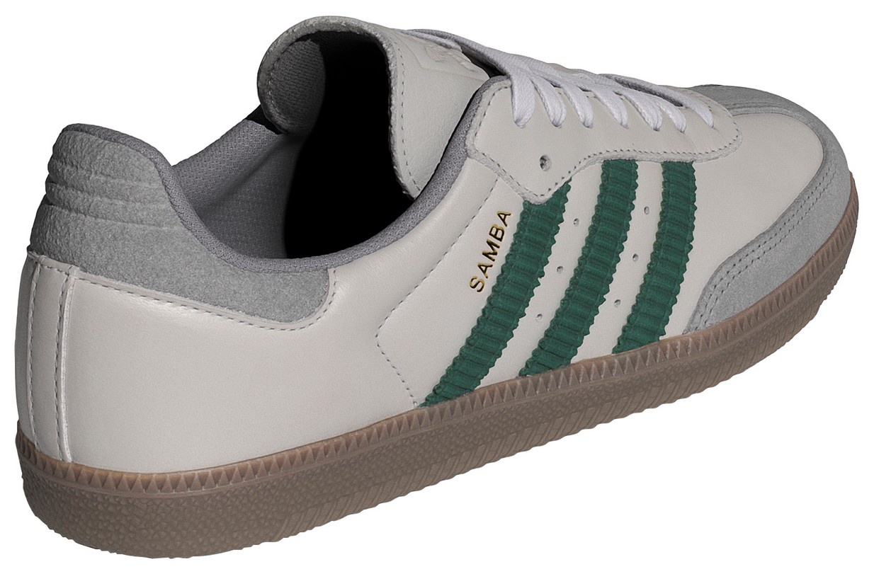 adidas Samba OG Shoes - Grey One/Collegiate Green/Gum5 - View 5