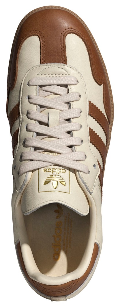 adidas Women's Samba OG Shoes - Wonder White/Dusky Bronze/Gold Met - View 2