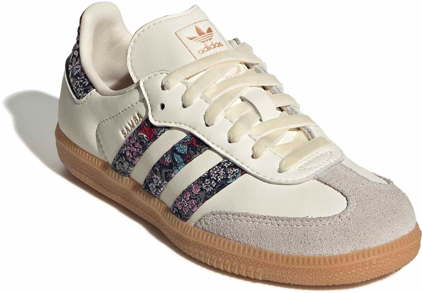 adidas Kids' Preschool Samba OG x Liberty London Shoes - Cream/Dual Magenta/Talc - View 6