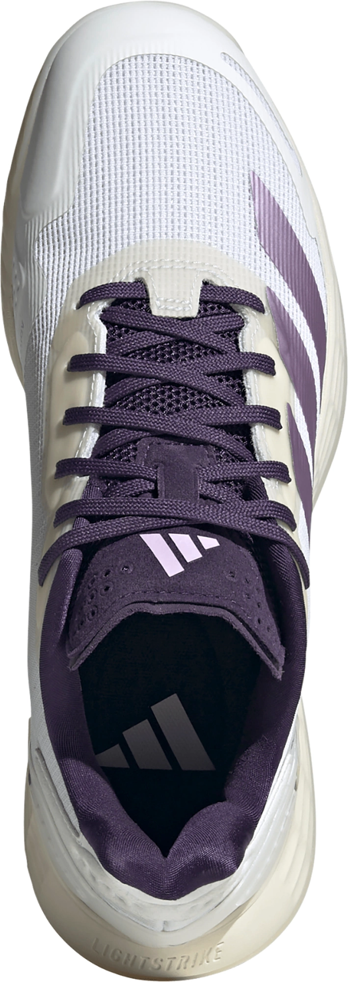 adidas Women's Defiant Speed 2 Tennis Shoes - White/Plum Fog - View 6