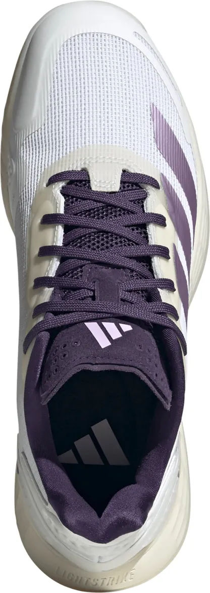 adidas Women's Defiant Speed 2 Tennis Shoes - White/Plum Fog - View 6