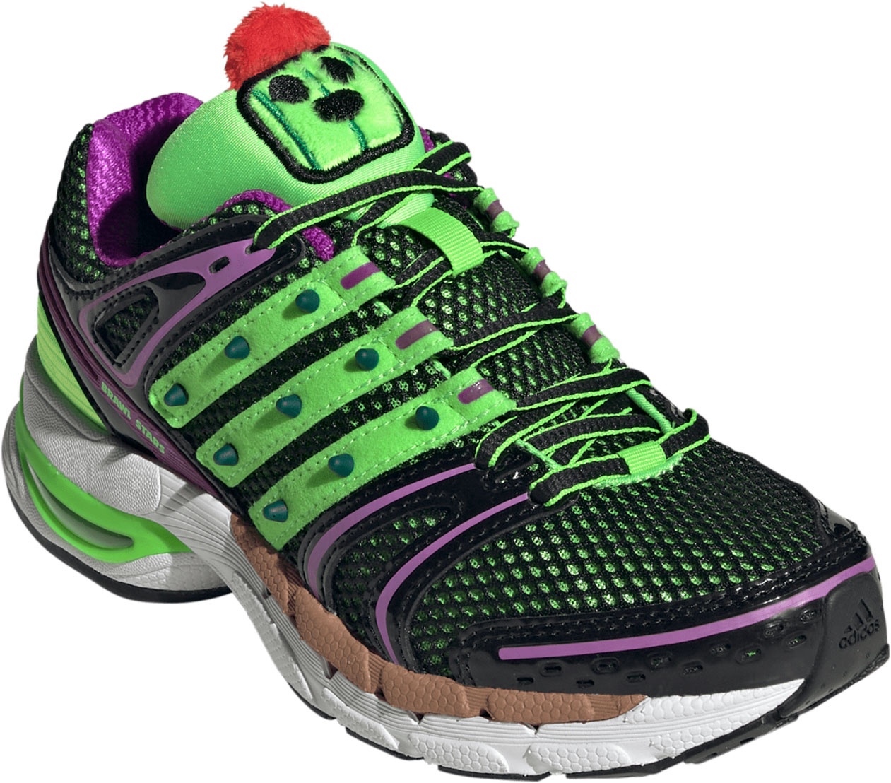 adidas Kids' Grade School Adistar 5 Brawl Shoes - Black/Green/Green - View 6