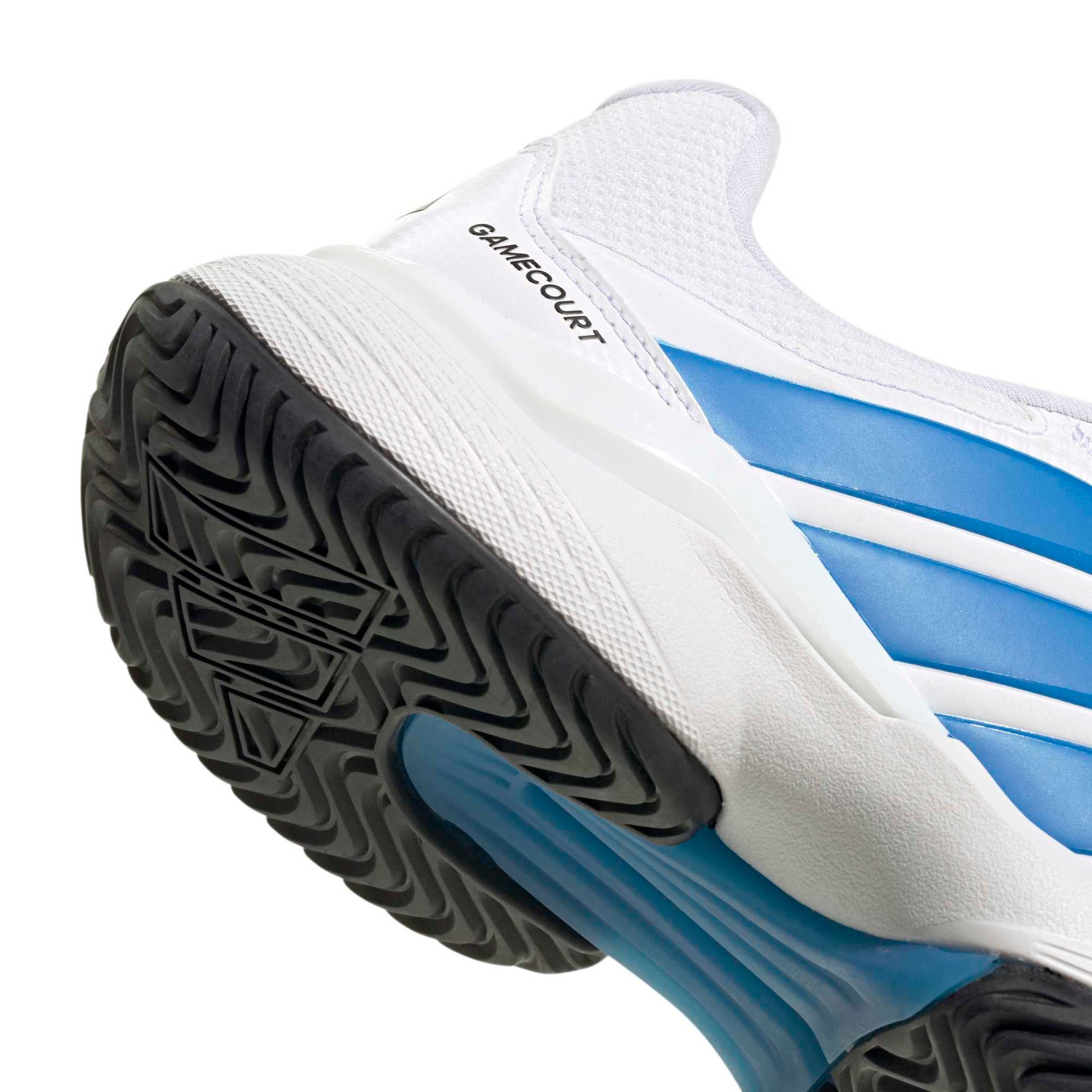 adidas Men's GameCourt 3 All Court Tennis Shoes - Ftwr White/Lucid Blue/Core Blk - View 8