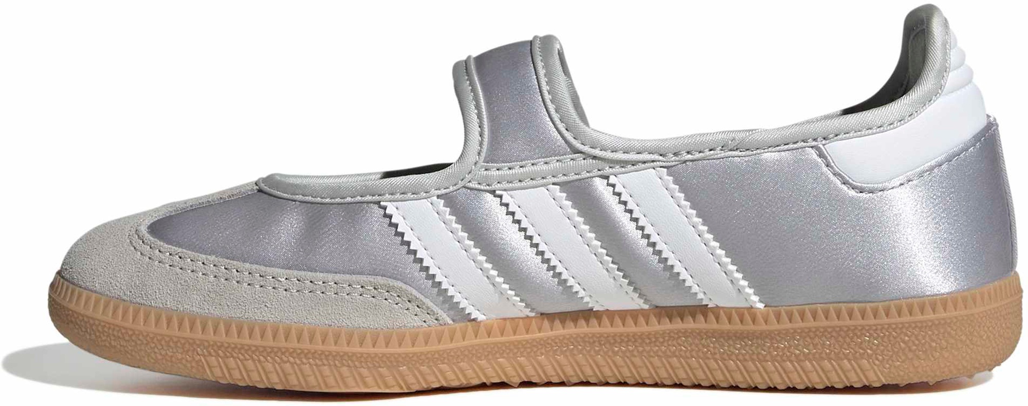 adidas Kids' Grade School Samba Jane Shoes - Silver Metallic/White - View 4