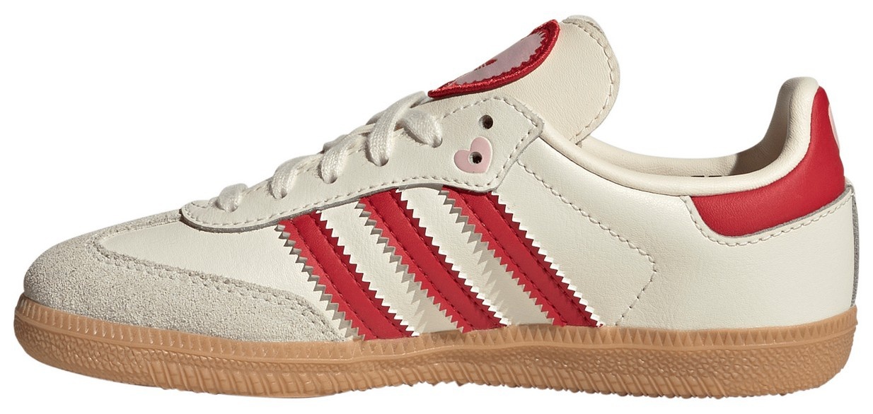 adidas Kids' Preschool Samba OG Shoes - Cream White/Better Scarlet/Gum - View 4