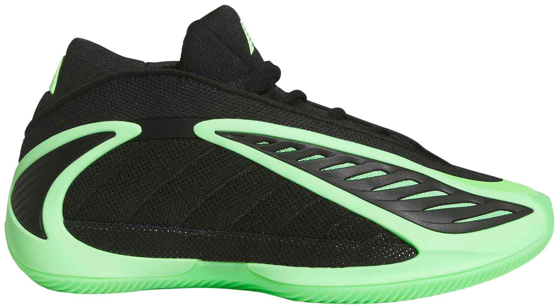 adidas Kids' Grade School Anthony Edwards 2 'Glow' Basketball Shoes - Black/Lime Burst/Lucid Blue - View 1