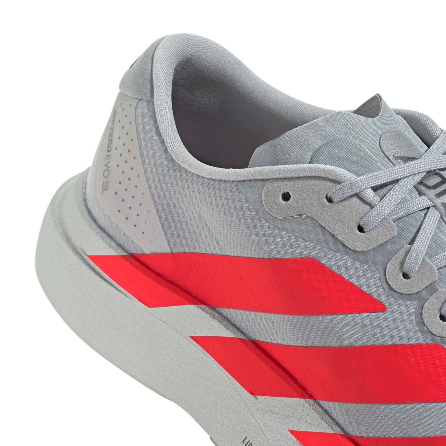 adidas Men's Adizero EVO SL Running Shoes - Silver Metallic/Lucid Red/Iron Metallic - View 8