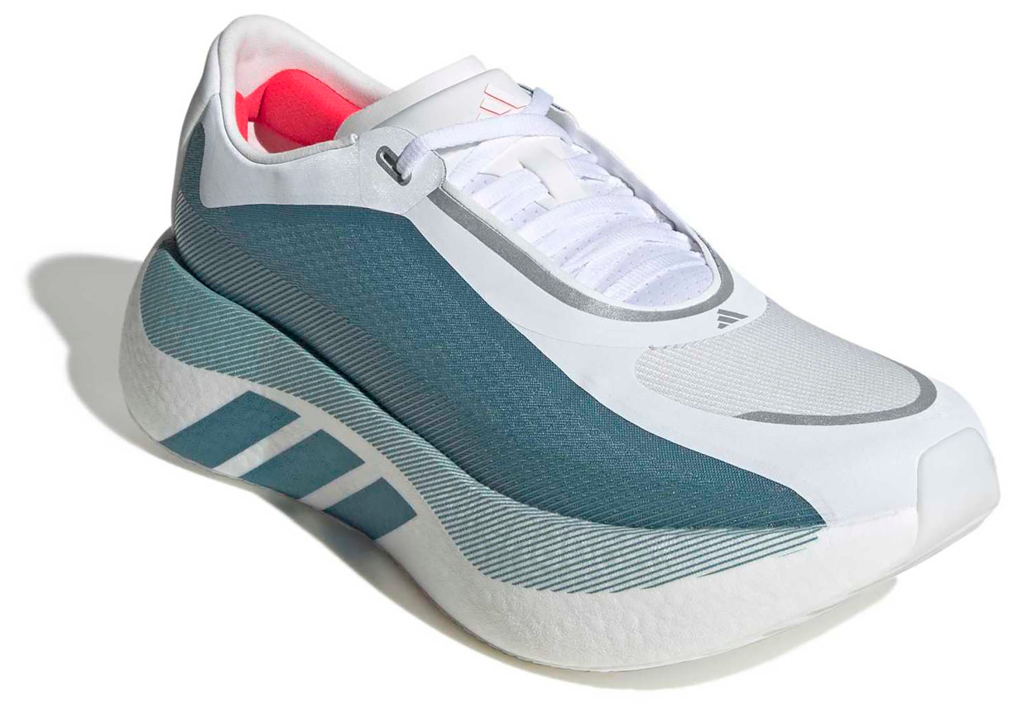 adidas Men's Hyperboost Edge Running Shoes - White/Petrol Mtlc/Lucid Red - View 6