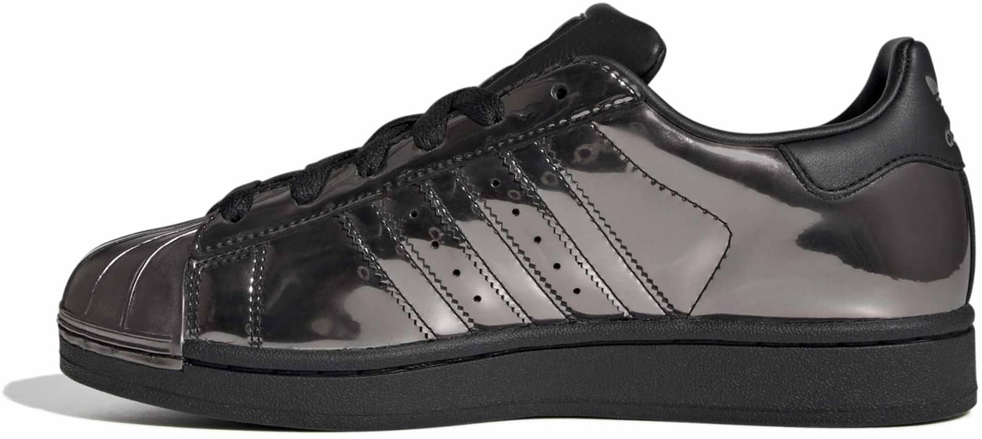 adidas Women's Superstar II Shoes - Chrome Black/Silver - View 4
