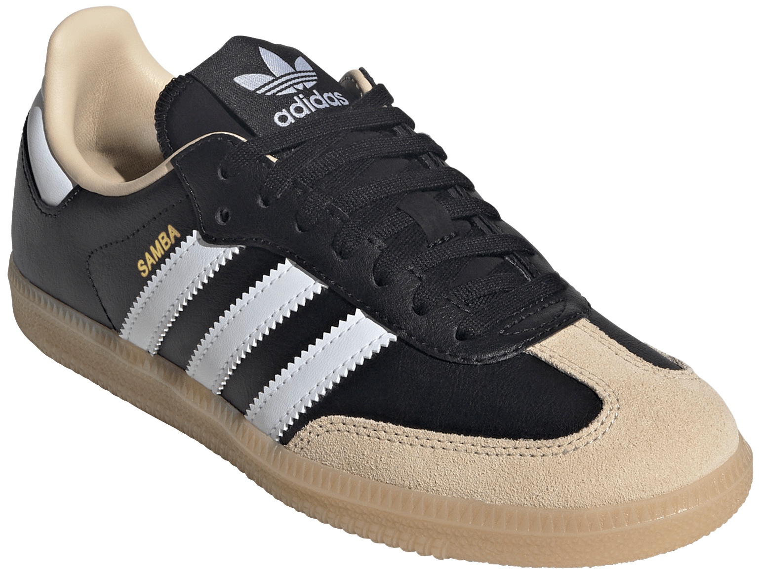adidas Kids' Grade School Samba OG Shoes - Black/Gum - View 6