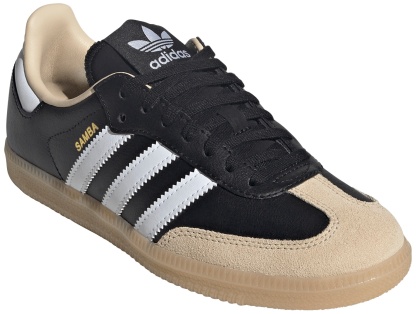 adidas Kids' Grade School Samba OG Shoes - Black/Gum - View 6