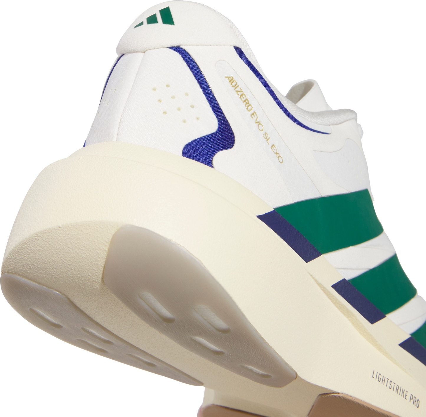 adidas Men's Adizero EVO SL EXO Suede Running Shoes - White/Collegiate Green/Cream - View 6