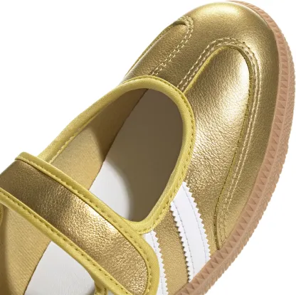 adidas Women's Samba Jane Shoes - White/Gold/Gum - View 7