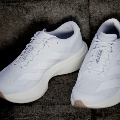 adidas Men's Adizero EVO SL Running Shoes - Ftwr White/Ftwr White/Warm Sandstone - View 3