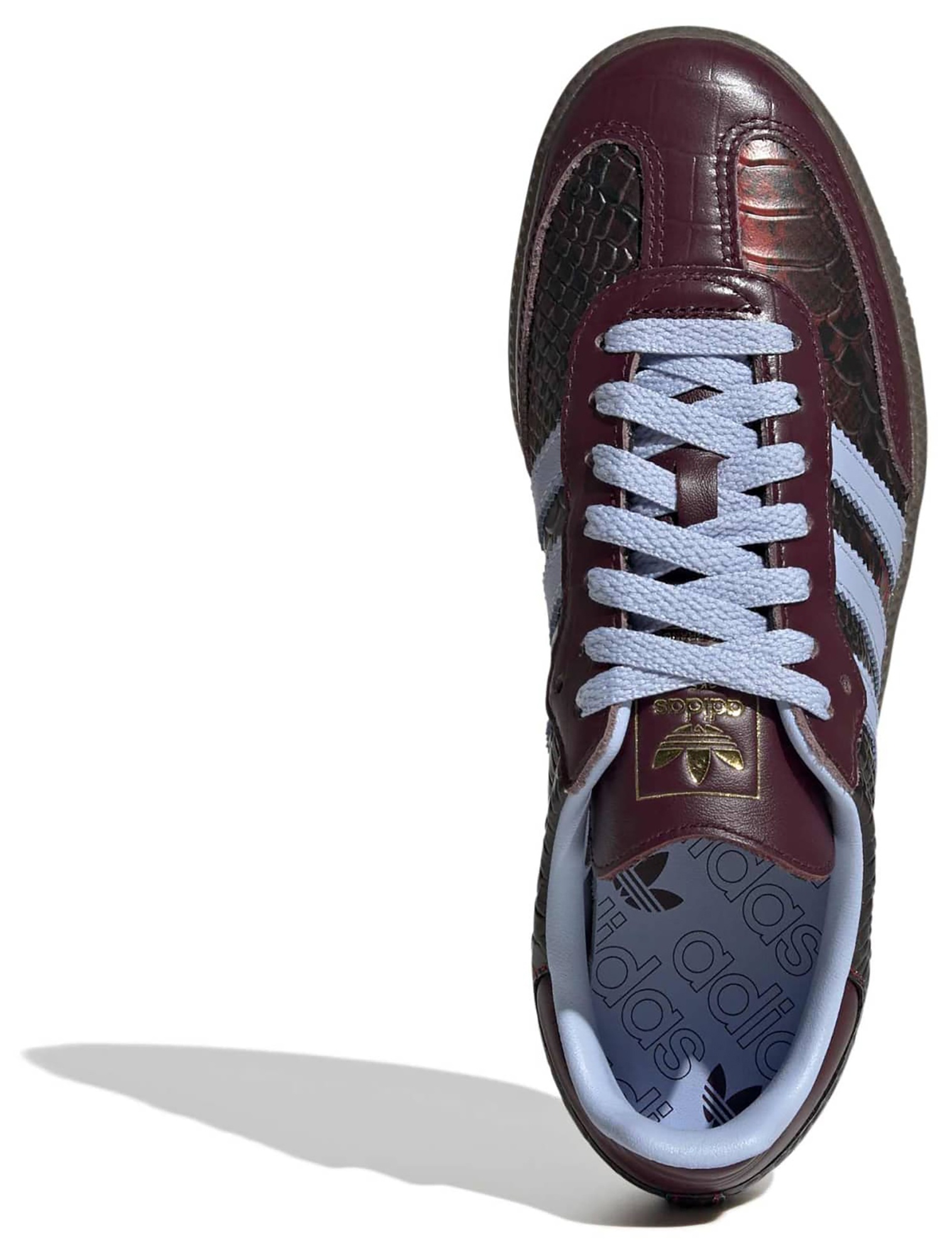 adidas Women's Samba OG Shoes - Snakeskin Maroon/Blue Dawn - View 2