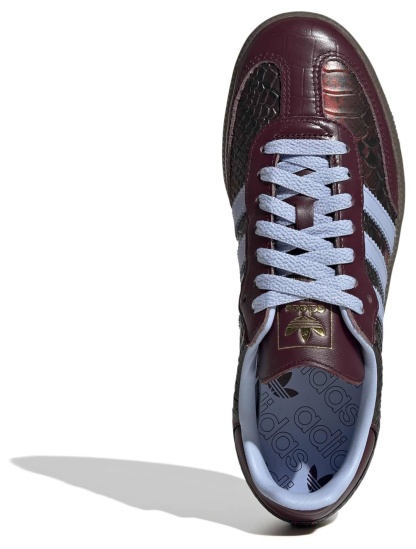 adidas Women's Samba OG Shoes - Snakeskin Maroon/Blue Dawn - View 2