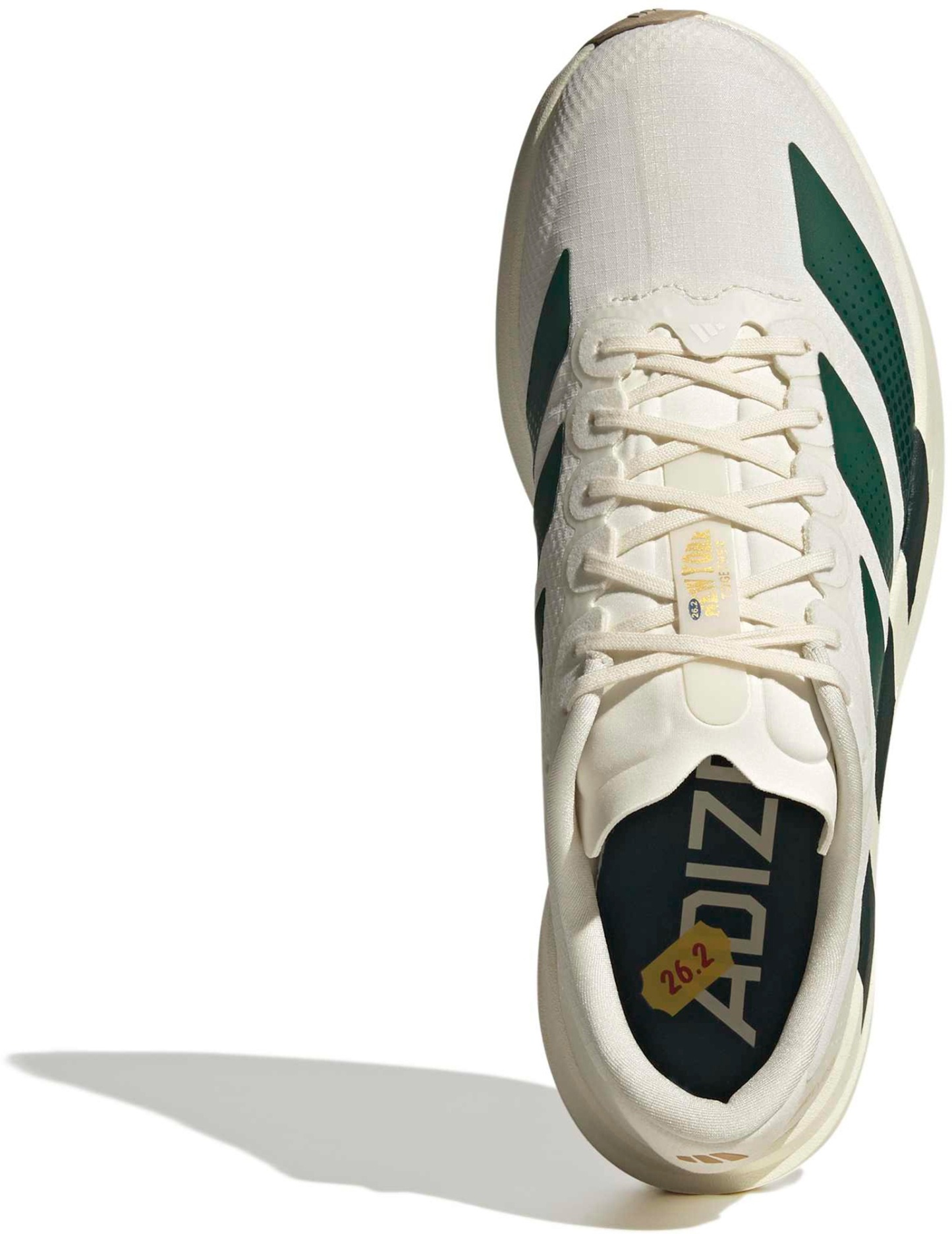 adidas Men's Adizero EVO SL Woven Running Shoes - White/Collegiate Green/Royal - View 3
