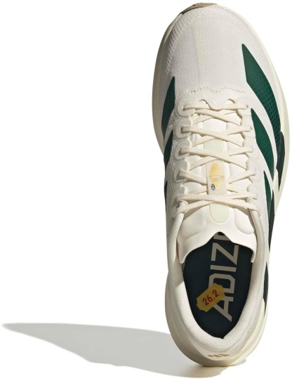 adidas Men's Adizero EVO SL Woven Running Shoes - White/Collegiate Green/Royal - View 3