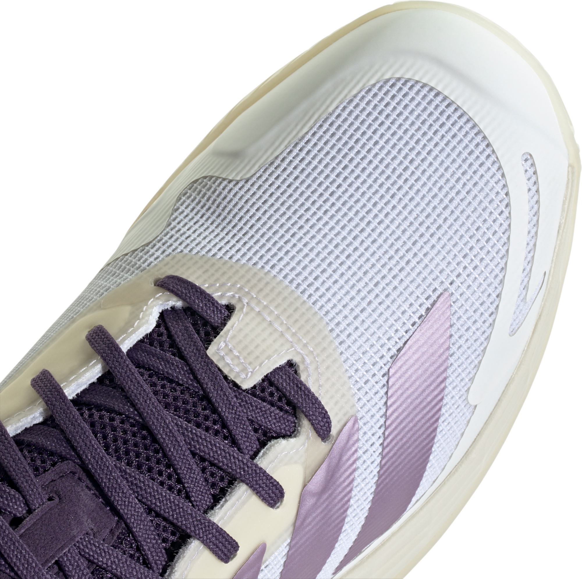 adidas Women's Defiant Speed 2 Tennis Shoes - White/Plum Fog - View 12